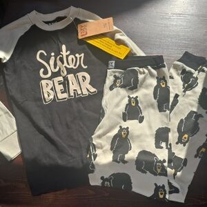Lazy One Kids "Sister Bear" Cotton Pajama Set - Size 10